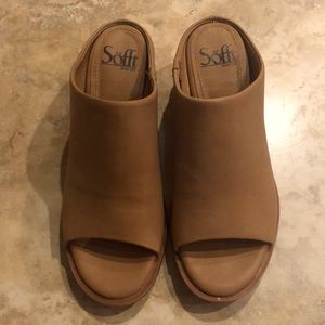 Sofft Carrey Tan Leather Mules